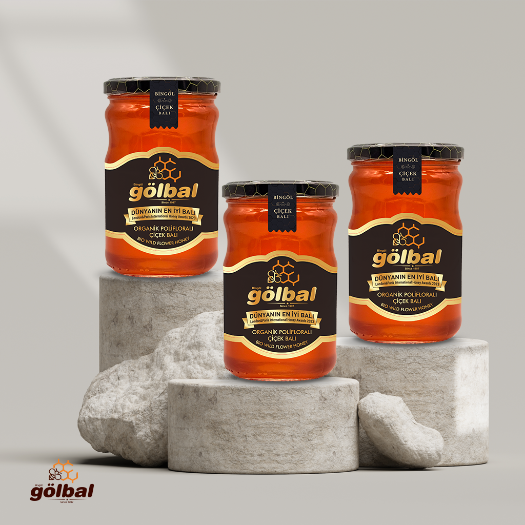 Organik Polifloralı  (Çok Çiçekli) Bal 3 x 850 Gr.