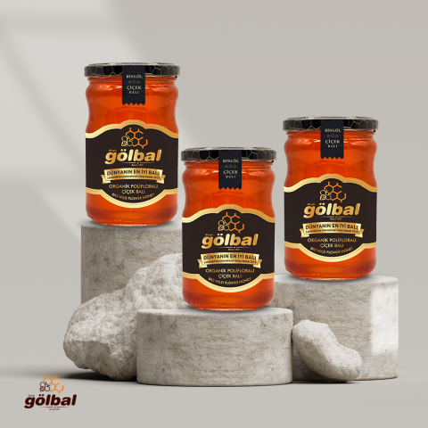 Organik Polifloralı  (Çok Çiçekli) Bal 3 x 850 Gr.
