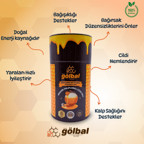 Organik Polifloralı  (Çok Çiçekli) Bal 3 x 850 Gr.
